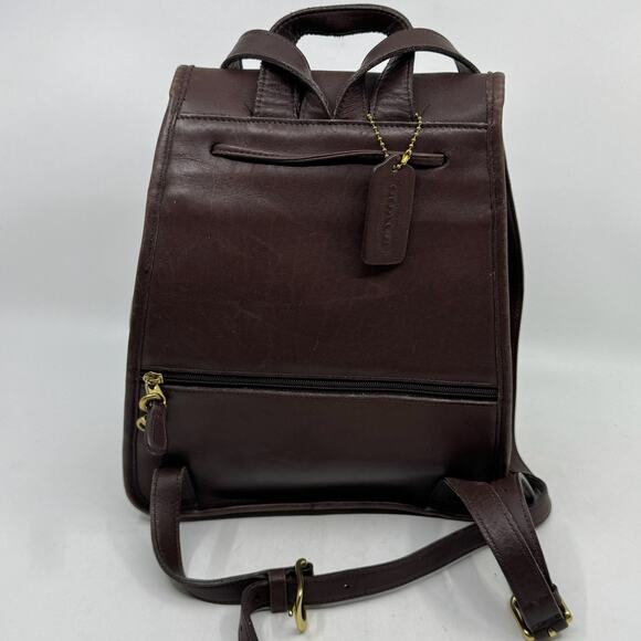 Vintage 90s COACH 9791 Brown Leather Small Daypack / Backpack - Picture 7 of 9